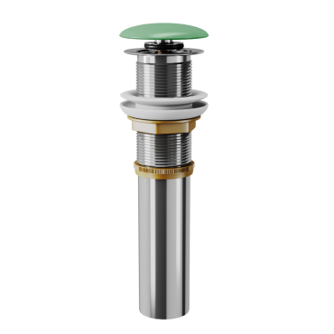 Донный клапан для раковины (умывальника) DK DC9012 1/4" клик-клак, зеленая матовая крышка
